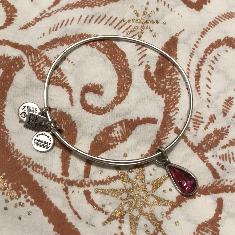 Pink Alex and Ani Swarovski teardrop (October)